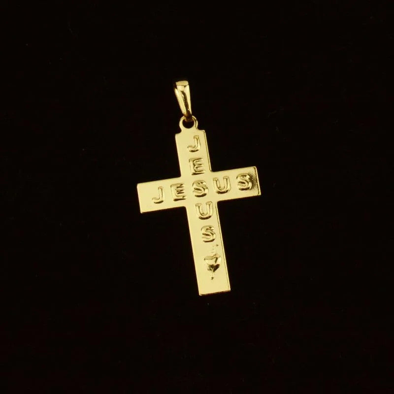 Pingente Cruz com Escrita "Jesus"
