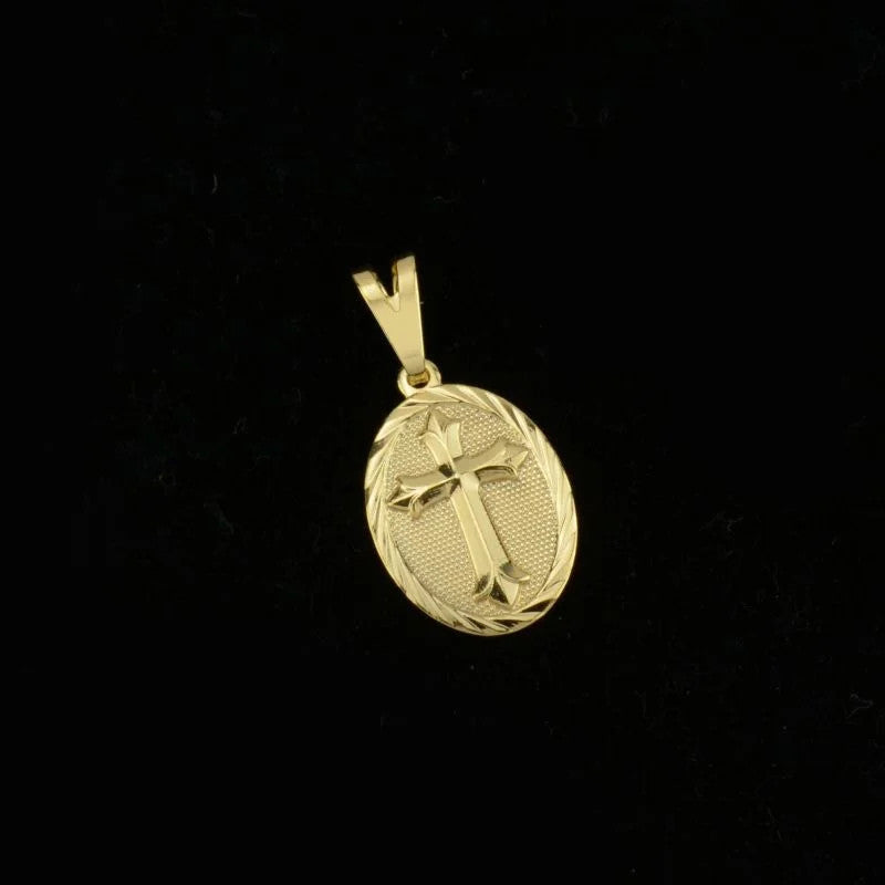 Pingente Cruz Moeda Ouro 18k