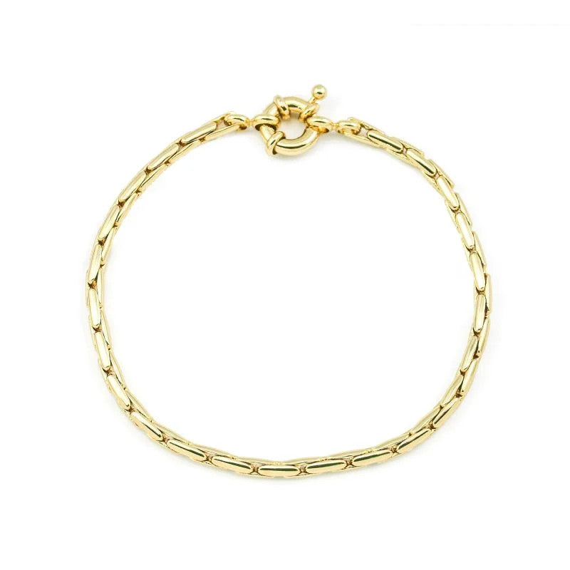 Pulseira Cardano 3mm Fecho Boia Ouro 18k